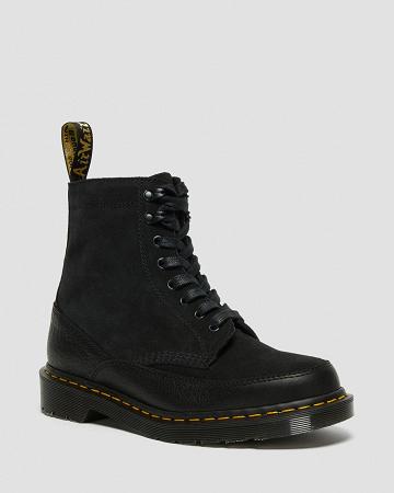 Dr Martens 1460 Guard Made in England Læder Snørestøvler Dame Sort | DK 163YXF